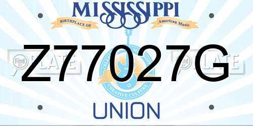 Z77027G Mississippi License Plate