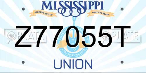 Z77055T Mississippi License Plate