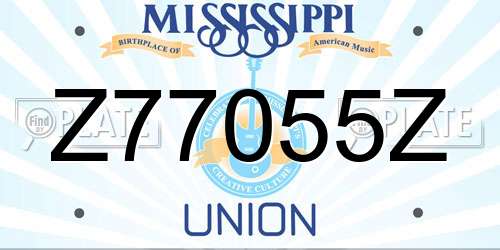Z77055Z Mississippi License Plate