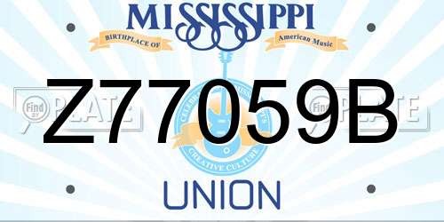 Z77059B Mississippi License Plate