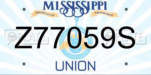 Z77059S Mississippi License Plate