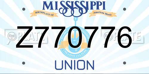 Z770776 Mississippi License Plate