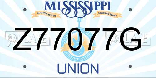 Z77077G Mississippi License Plate
