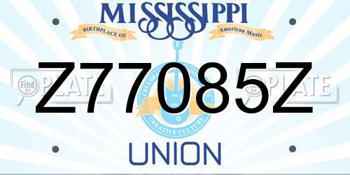 Z77085Z Mississippi License Plate