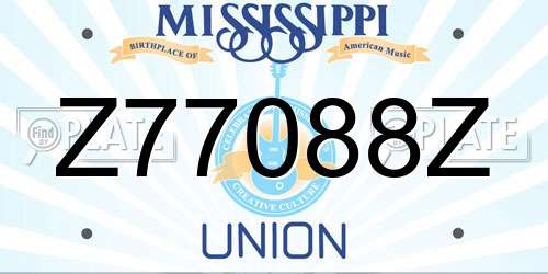 Z77088Z Mississippi License Plate
