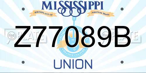 Z77089B Mississippi License Plate
