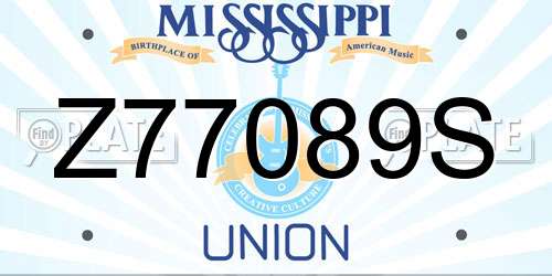 Z77089S Mississippi License Plate