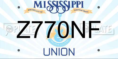 Z770NF Mississippi License Plate