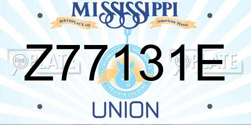 Z77131E Mississippi License Plate