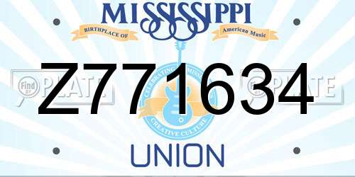 Z771634 Mississippi License Plate