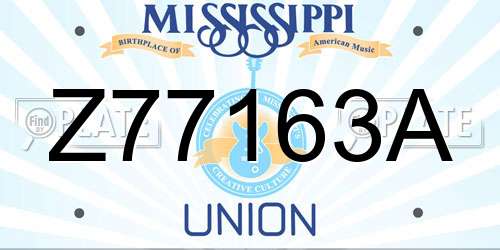 Z77163A Mississippi License Plate