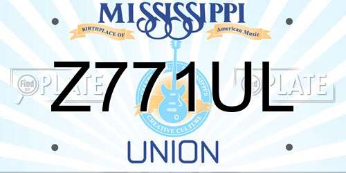 Z771UL Mississippi License Plate