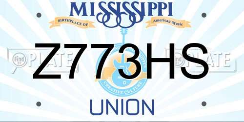 Z773HS Mississippi License Plate