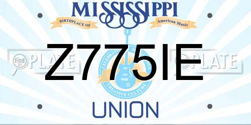 Z775IE Mississippi License Plate
