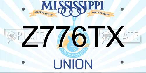Z776TX Mississippi License Plate