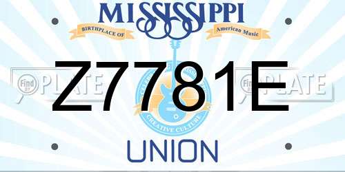 Z7781E Mississippi License Plate
