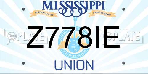 Z778IE Mississippi License Plate