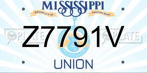 Z7791V Mississippi License Plate