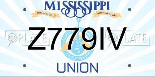 Z779IV Mississippi License Plate