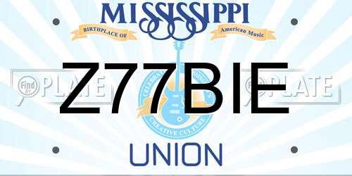 Z77BIE Mississippi License Plate