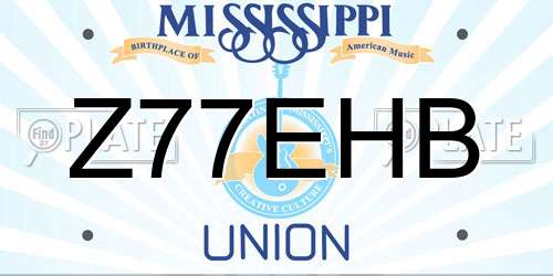 Z77EHB Mississippi License Plate