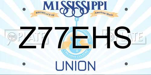 Z77EHS Mississippi License Plate