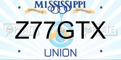 Z77GTX Mississippi License Plate