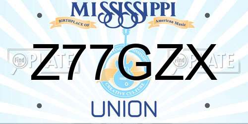 Z77GZX Mississippi License Plate