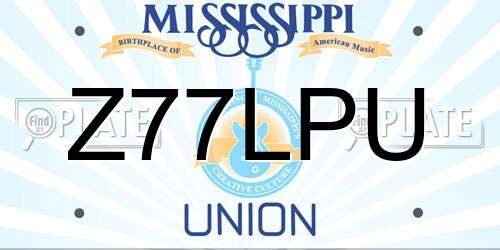 Z77LPU Mississippi License Plate