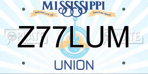 Z77LUM Mississippi License Plate