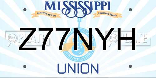 Z77NYH Mississippi License Plate
