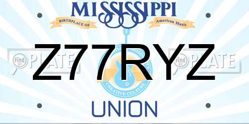 Z77RYZ Mississippi License Plate
