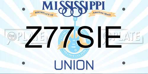 Z77SIE Mississippi License Plate