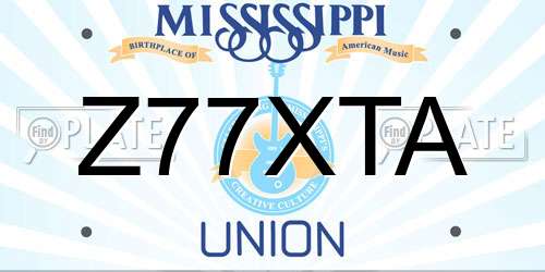 Z77XTA Mississippi License Plate