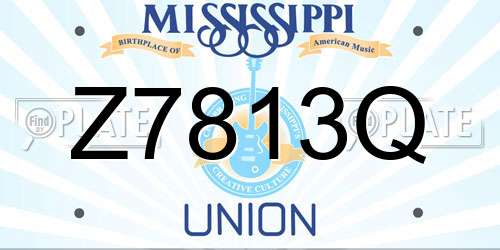 Z7813Q Mississippi License Plate