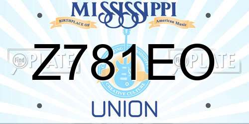 Z781EO Mississippi License Plate
