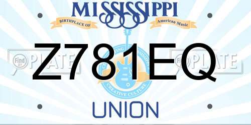 Z781EQ Mississippi License Plate