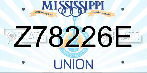 Z78226E Mississippi License Plate