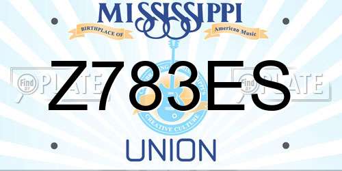 Z783ES Mississippi License Plate