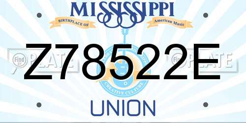 Z78522E Mississippi License Plate