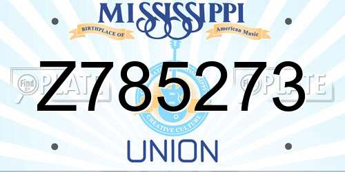 Z785273 Mississippi License Plate