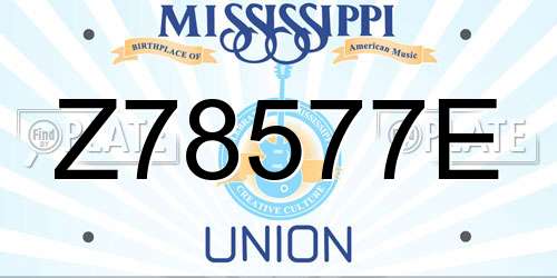 Z78577E Mississippi License Plate
