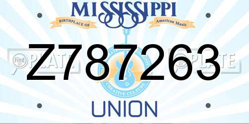 Z787263 Mississippi License Plate