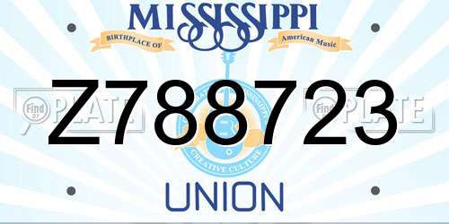 Z788723 Mississippi License Plate