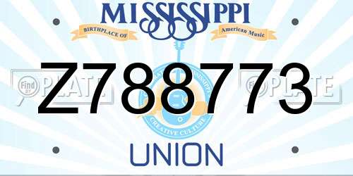 Z788773 Mississippi License Plate