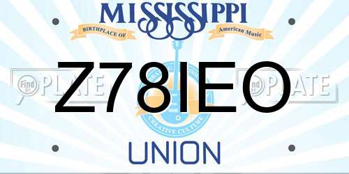 Z78IEO Mississippi License Plate