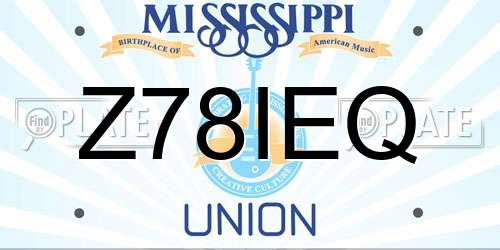 Z78IEQ Mississippi License Plate