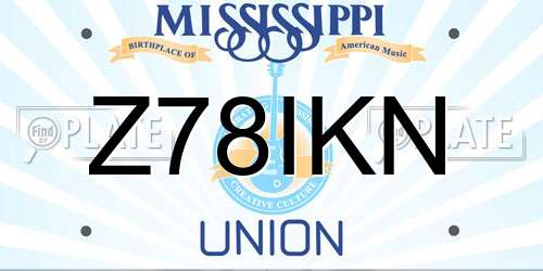Z78IKN Mississippi License Plate