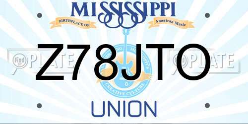 Z78JTO Mississippi License Plate