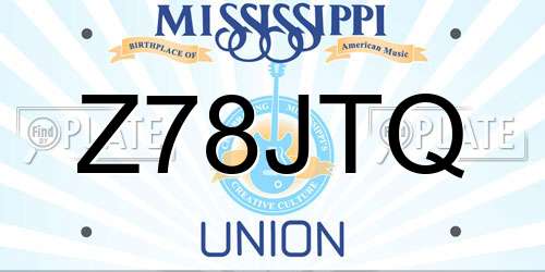 Z78JTQ Mississippi License Plate